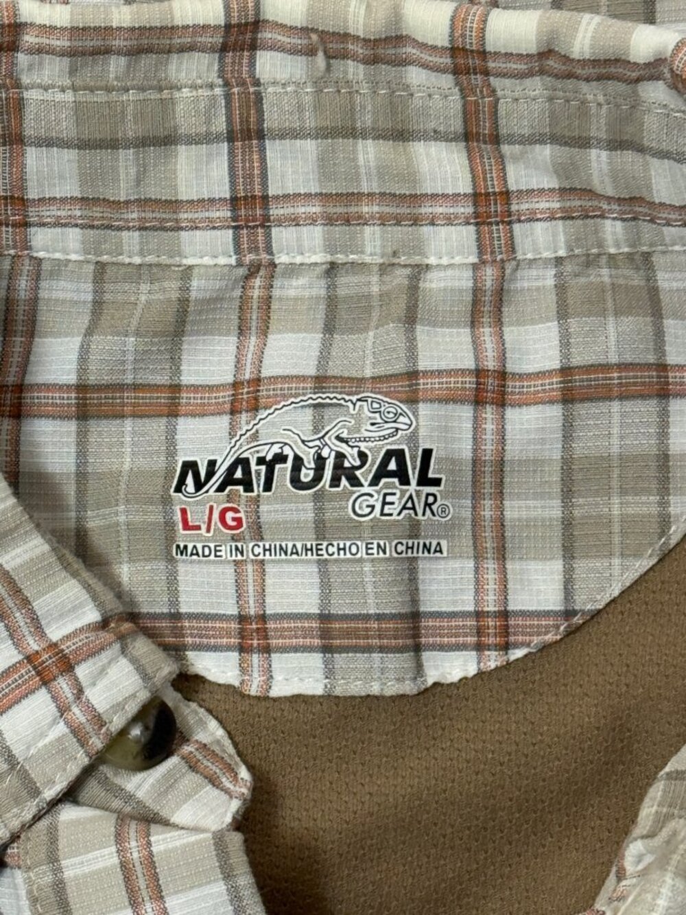 Natural Gear Shirt Mens L Short Sleeve Plaid Fishing Vent Back Breathable Nylon - Picture 3 of 12